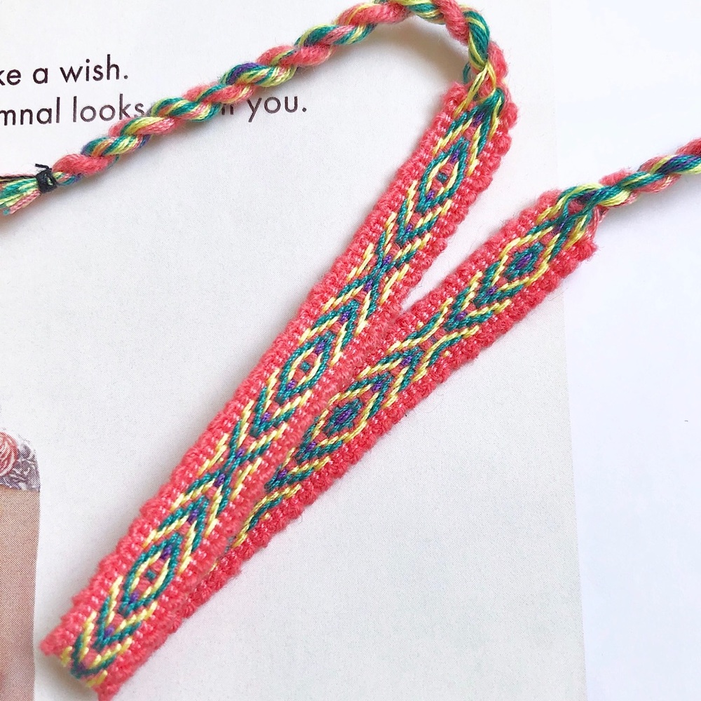 Peachy Candy Boho Woven Bracelet